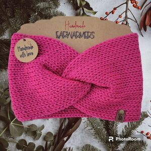 Handmade Adult Pink Knit Earwarmer Headband